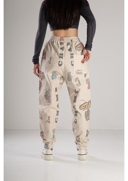 Tiger Desenli Gabardin Jogger Pantolon fırsatları