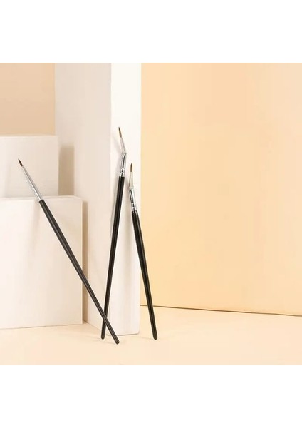 Eğimli Eyeliner Fırçası, Düz Kapatıcı Fırça, Detaylı Makyaj Için Ince Kavisli Fırça