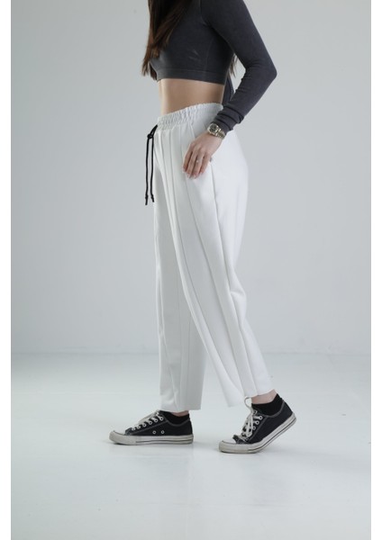 Likralı Ekru Tasarım Pantolon fiyatları