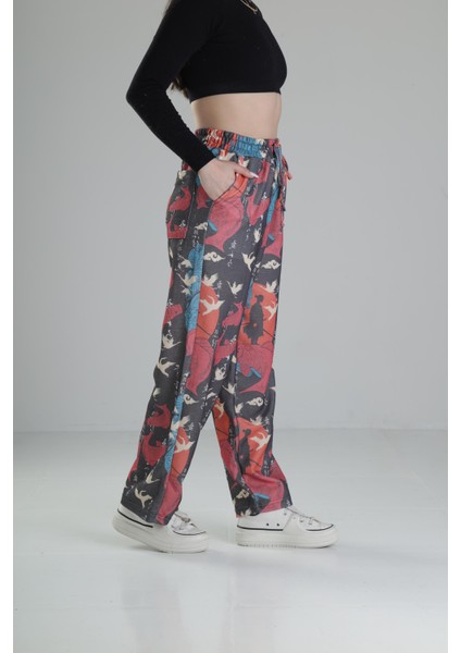 Etnik Desenli Baggy Pantolon modelleri