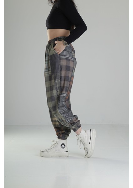 Yeşil Ekose Jogger Pantolon fiyatları