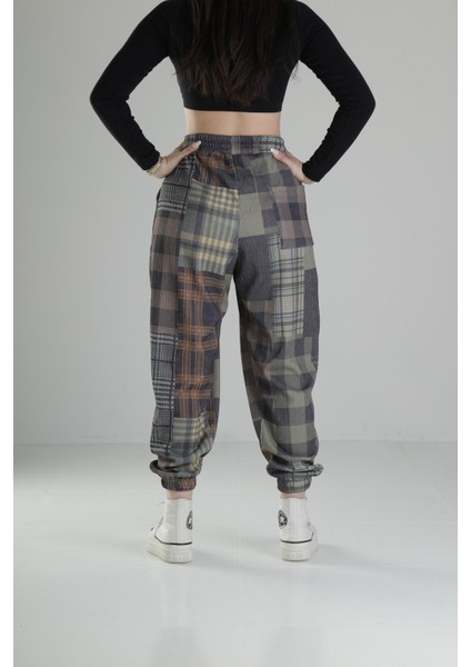 Yeşil Ekose Jogger Pantolon fırsatları