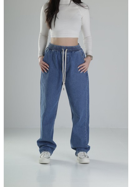 Mavi Baggy Kot Pantolon