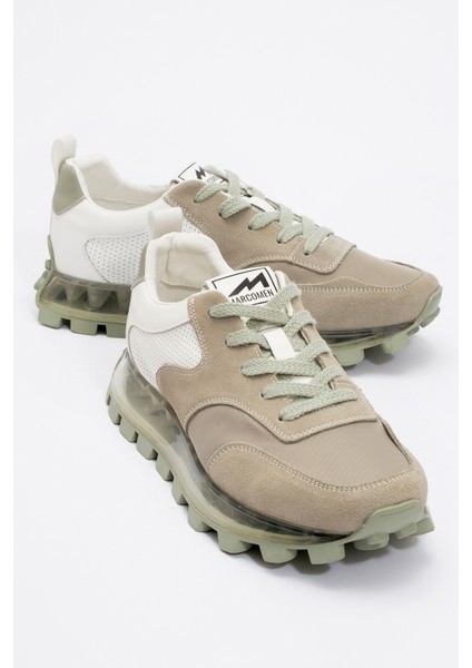 Erkek Sneaker Bağcıklı Rahat Taban Spor Ayakkabı Gerçek Deri 19323 Su Yeşili fiyatları