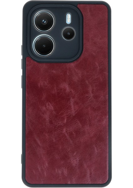 Xiaomi Redmi Note 14 4g Kılıf Aras Deri Kapak - Bordo Ferrg