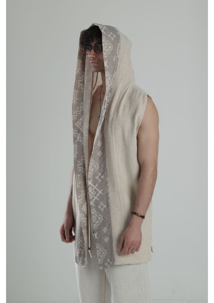 Bohem Keten Desenli Kimono