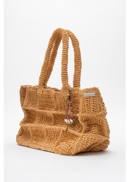 Kadın Hasır El Yapımı Şık Omuz Çantası Zy 25005 Kahverengi fiyatları