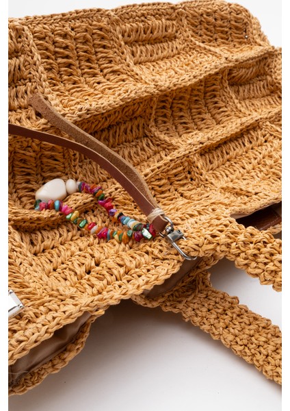 Kadın Hasır El Yapımı Şık Omuz Çantası Zy 25005 Kahverengi fırsatları