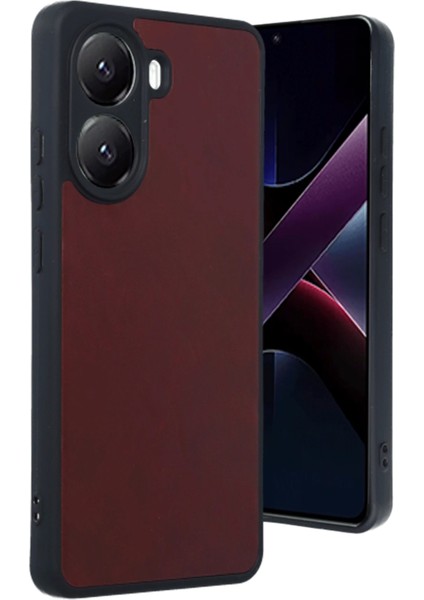 Xiaomi Poco X7 Pro Kılıf Aras Deri Kapak - Bordo Ferrg