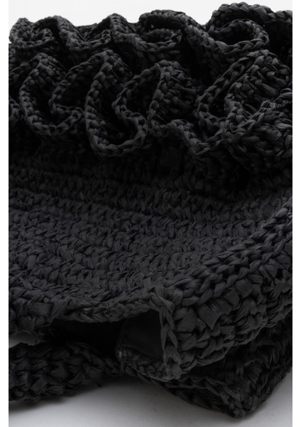 Kadın Hasır El Yapımı Şık Omuz Çantası Zy 25007 Siyah fırsatları