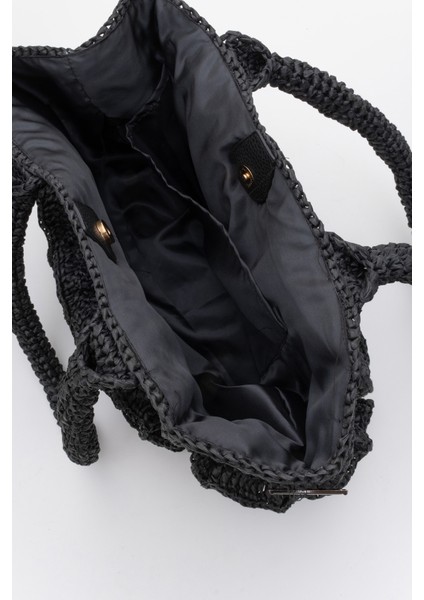 Kadın Hasır El Yapımı Şık Omuz Çantası Zy 25007 Siyah indirimleri