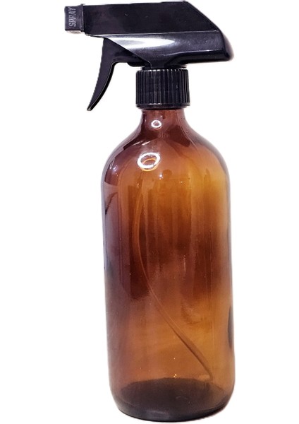 Amber Isıya Dayanıklı Cam Şişe Fısfıslı ve Kapaklı 500 ml