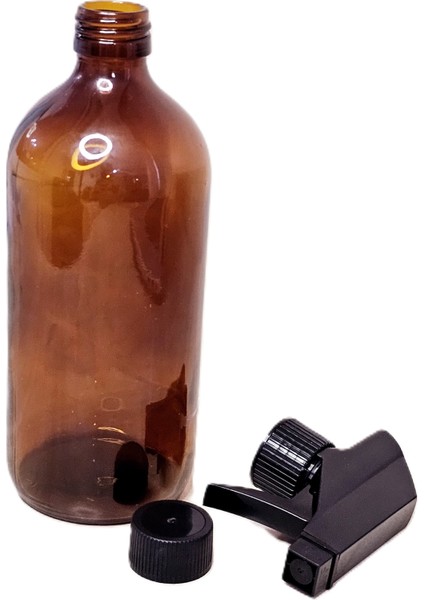 Amber Isıya Dayanıklı Cam Şişe Fısfıslı ve Kapaklı 500 ml