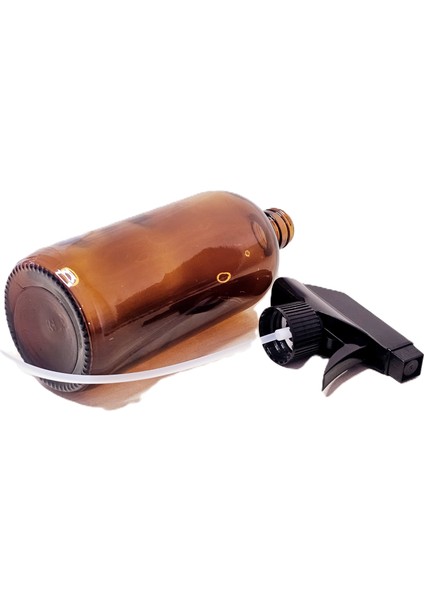 Amber Isıya Dayanıklı Cam Şişe Fısfıslı ve Kapaklı 500 ml