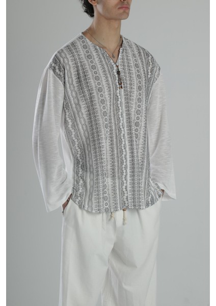 Etnik Desenli Yazlık Sweat