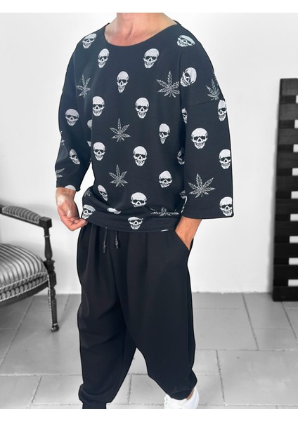 Kurukafa Desenli Bohem Sweat