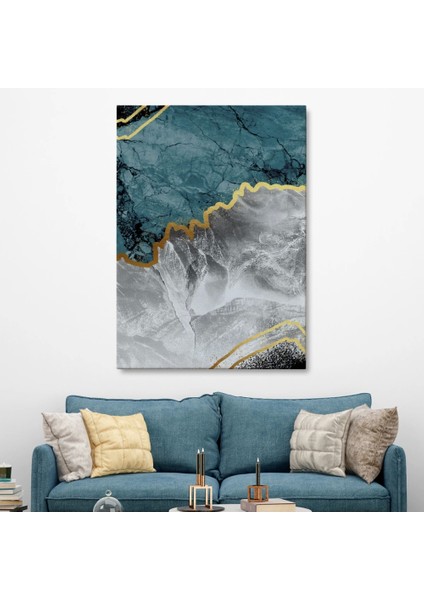 - Mermer Desenli Dekoratif Kanvas TABLO-5174