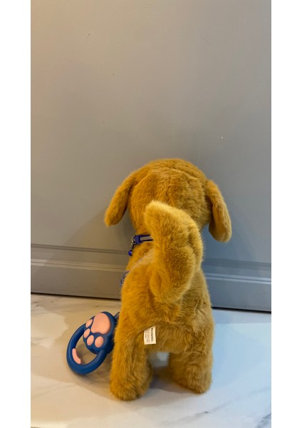 Müzikli Yürüyen Havlayan Yalayan Kuyruk ve Başını Sallayan Ses Kaydı Yapan Kahverengi Peluş Köpek