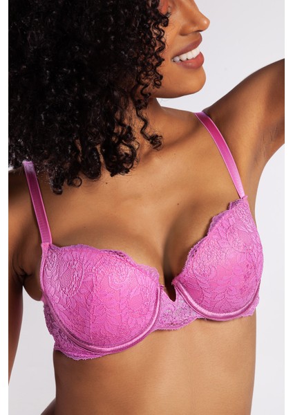 G.colors Balconette Foam Push Up Bra, Koyu Pembe Konforlu ve Şık Sütyen