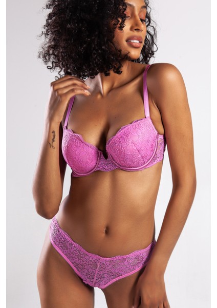 G.colors Balconette Foam Push Up Bra, Koyu Pembe Konforlu ve Şık Sütyen