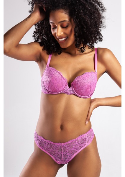 G.colors Balconette Foam Push Up Bra, Koyu Pembe Konforlu ve Şık Sütyen