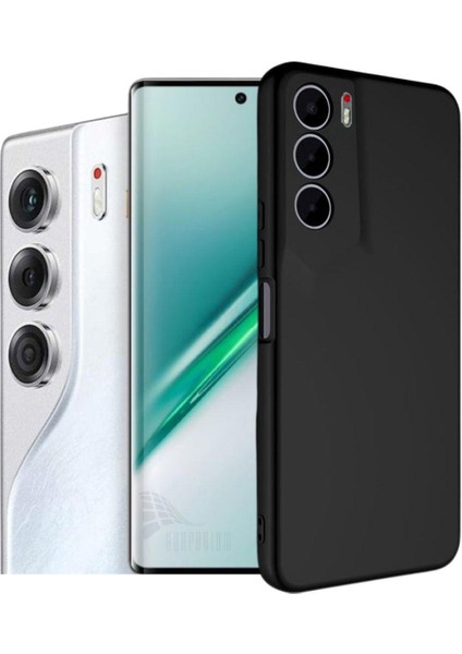 Tecno Camon 40 Cm5 Uyumlu Silikon Kılıf - Kamera Korumalı Esnek Pastel Renk Kapak - Siyah