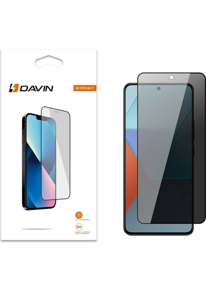 Xiaomi Redmi Note 12 4g Uyumlu Davin 5d Privacy Cam Ekran Koruyucu