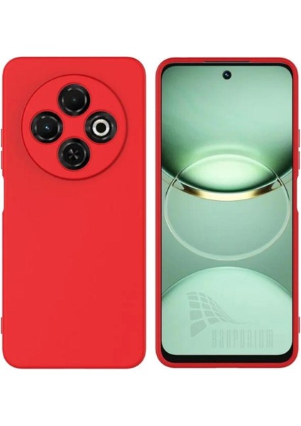 Tecno Spark 30C Uyumlu Silikon Kılıf - Kamera Korumalı Esnek Pastel Renk Kapak - Kırmızı