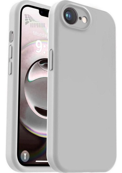 Apple iPhone 16E Uyumlu Silikon Kılıf - Kamera Korumalı Esnek Pastel Renk Kapak - Gri