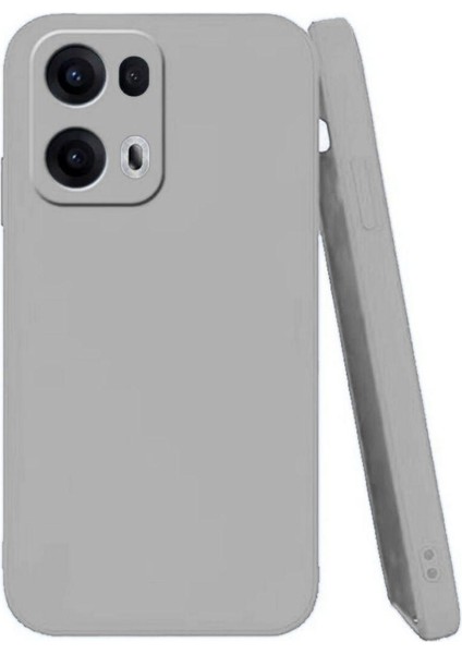 Oppo Reno 13 Pro Uyumlu Silikon Kılıf - Kamera Korumalı Esnek Pastel Renk Kapak - Gri