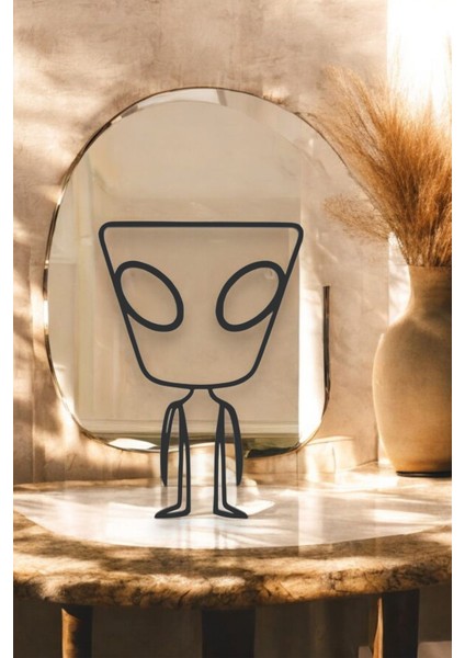 Uzaylı Line Art Figür - Minimalist Dekor & Koleksiyon, Ev Dekoru, 3D Baskı modelleri