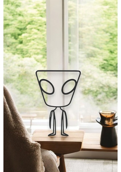 Uzaylı Line Art Figür - Minimalist Dekor & Koleksiyon, Ev Dekoru, 3D Baskı fırsatları