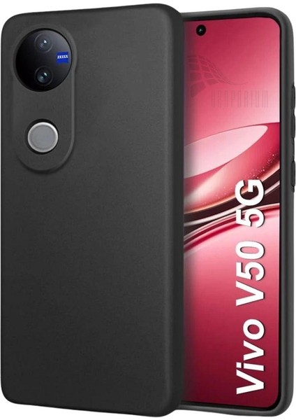 Vivo V50 5g Uyumlu Silikon Kılıf - Kamera Korumalı Esnek Pastel Renk Kapak - Siyah