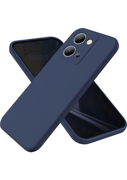 Vivo Y36 Uyumlu Silikon Kılıf - Kamera Korumalı Esnek Pastel Renk Kapak - Lacivert