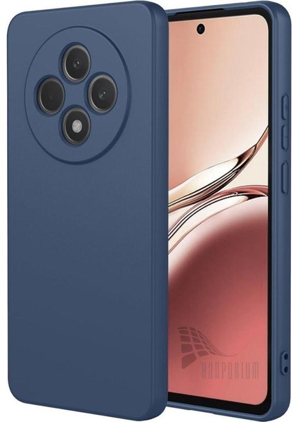 Oppo Reno 12F 5g Uyumlu Silikon Kılıf - Kamera Korumalı Esnek Pastel Renk Kapak - Lacivert