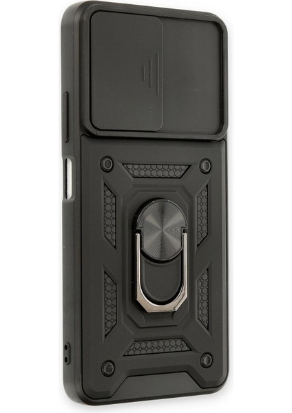 Xiaomi Redmi Note 11T Kılıf Pars Lens Yüzüklü Silikon - Siyah Ferrg