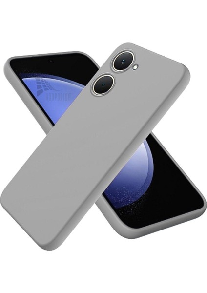 Vivo Y18 Uyumlu Silikon Kılıf - Kamera Korumalı Esnek Pastel Renk Kapak - Gri