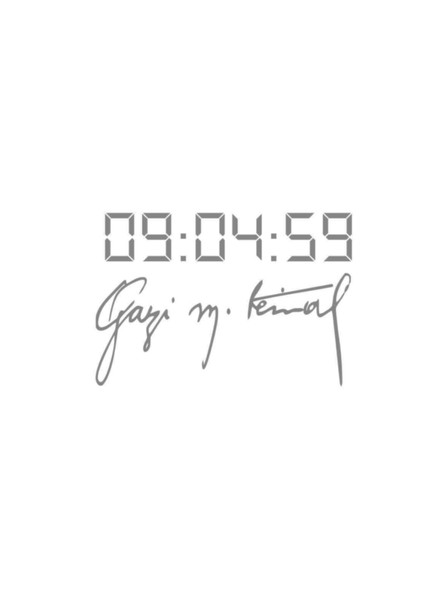 Gazi M.kemal Imza ve Saatli Özel Yeni Sticker, Ikili Takım, 25*16,5 cm