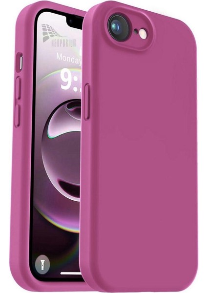 Apple iPhone 16E Uyumlu Silikon Kılıf - Kamera Korumalı Esnek Pastel Renk Kapak - Mürdüm