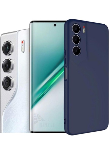 Tecno Camon 40 Cm5 Uyumlu Silikon Kılıf - Kamera Korumalı Esnek Pastel Renk Kapak - Lacivert