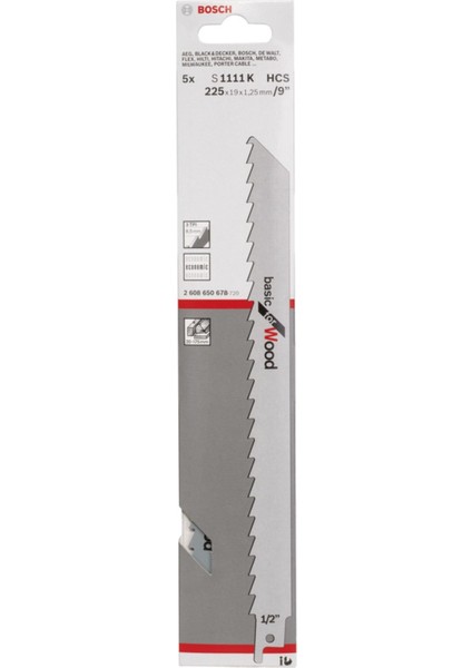 S 1111 K Basic For Wood 5'li Panter Testere Bıçağı