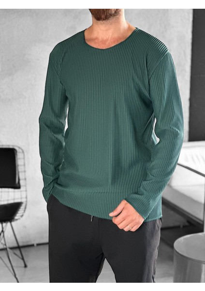 Fitilli Kumaş Regular Yeşil Sweat