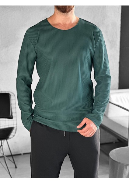 Fitilli Kumaş Regular Yeşil Sweat