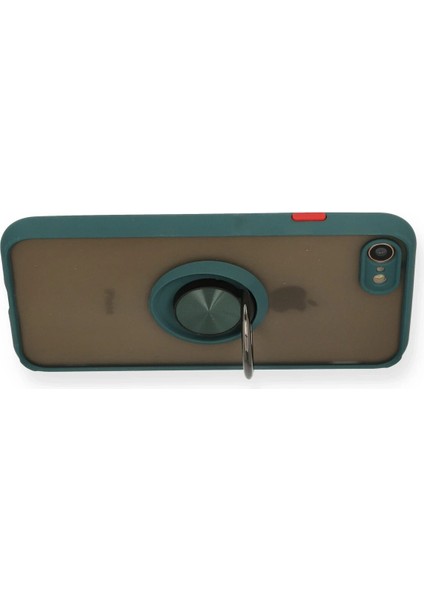 Iphone 7 Kılıf Montreal Yüzüklü Silikon Kapak - Yeşil Ferrg modelleri