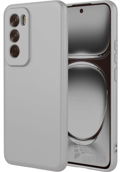 Oppo Reno 12 Pro 5g Uyumlu Silikon Kılıf - Kamera Korumalı Esnek Pastel Renk Kapak - Gri