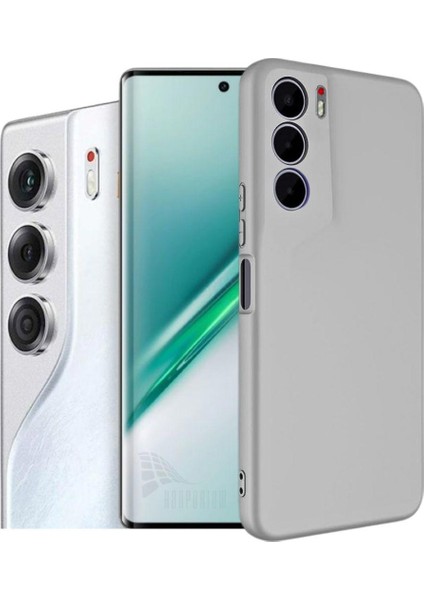 Tecno Camon 40 Cm5 Uyumlu Silikon Kılıf - Kamera Korumalı Esnek Pastel Renk Kapak - Gri