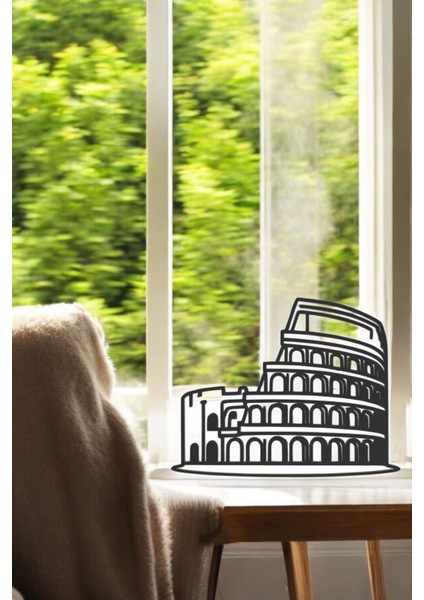 Kolezyum Line Art Figür - Minimalist Dekor & Koleksiyon, Ev Dekoru, 3D Baskı