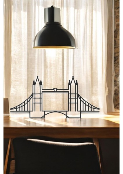 Kule Köprüsü Line Art Figür - Minimalist Dekor & Koleksiyon, Ev Dekoru, 3D Baskı