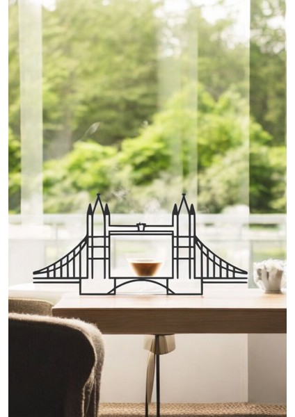 Kule Köprüsü Line Art Figür - Minimalist Dekor & Koleksiyon, Ev Dekoru, 3D Baskı