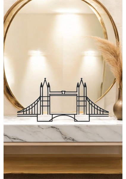 Kule Köprüsü Line Art Figür - Minimalist Dekor & Koleksiyon, Ev Dekoru, 3D Baskı